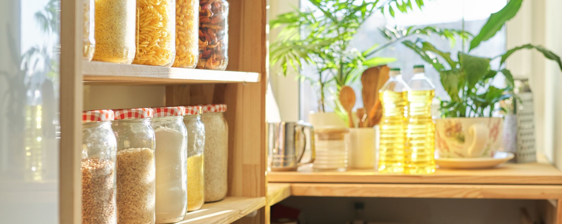 Organised and neat pantry.