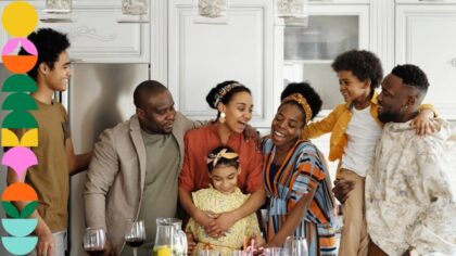 Family celebrating.